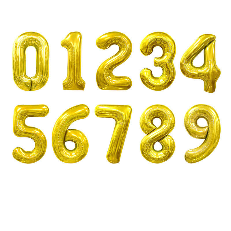 Gold 32 inch Number Happy Birthday Balloons