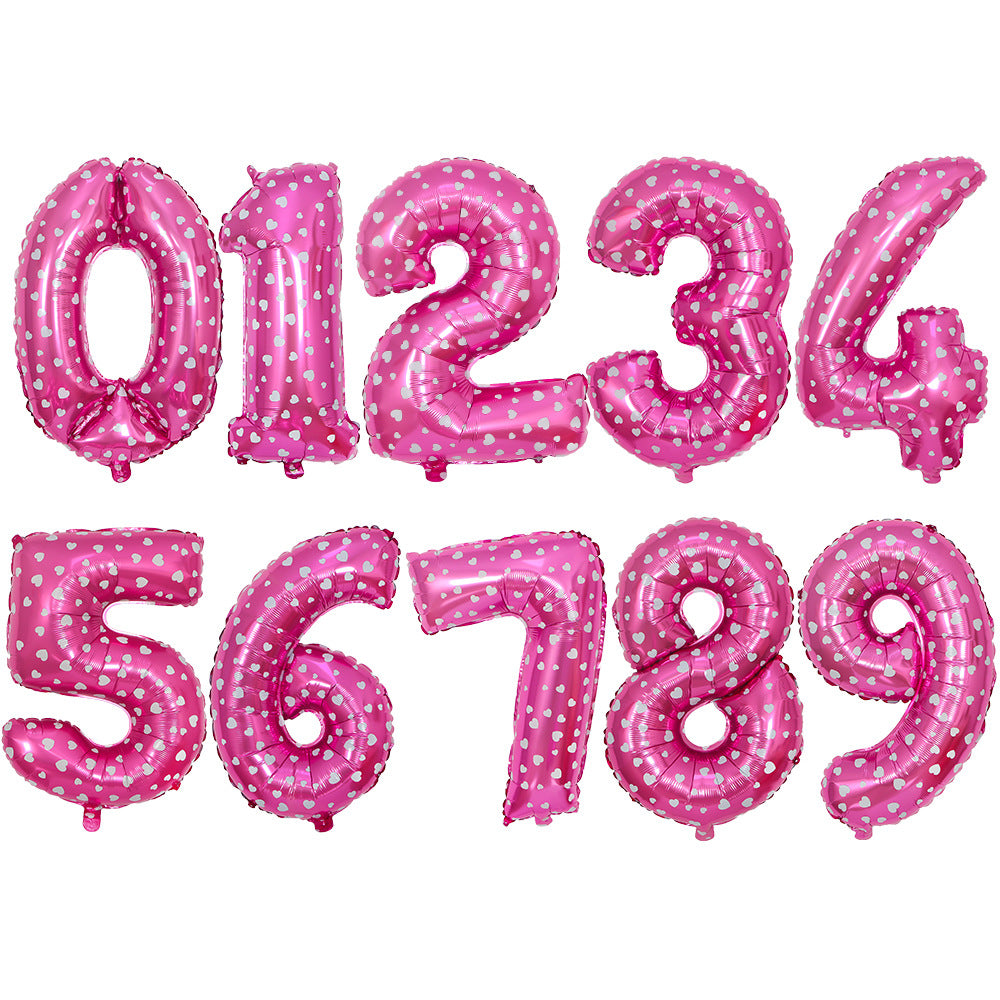 Pink Polka Dot 16 inch Number Happy Birthday Balloons