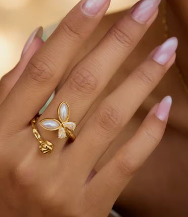 Women's 18K Gold-Plated Stainless Steel Rings