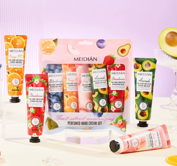 MEIDIAN 5 Pack Fruit Perfumed Hand Cream Set 30g Deep Moisturizing Anti-Chapping Brightening Soft Travel
