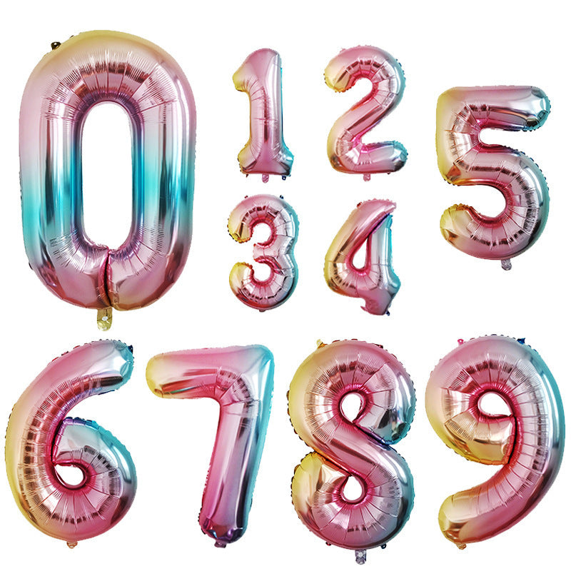 Rainbow 32 inch Number Happy Birthday Balloons