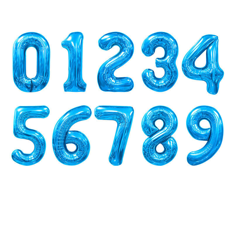 Blue 32 inch Number Happy Birthday Balloons